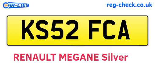 KS52FCA are the vehicle registration plates.