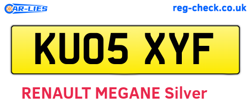 KU05XYF are the vehicle registration plates.