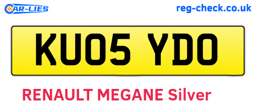 KU05YDO are the vehicle registration plates.