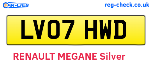LV07HWD are the vehicle registration plates.