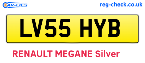 LV55HYB are the vehicle registration plates.
