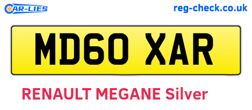 MD60XAR are the vehicle registration plates.