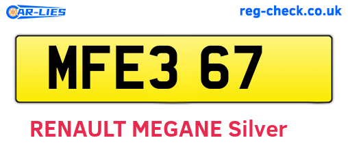 MFE367 are the vehicle registration plates.