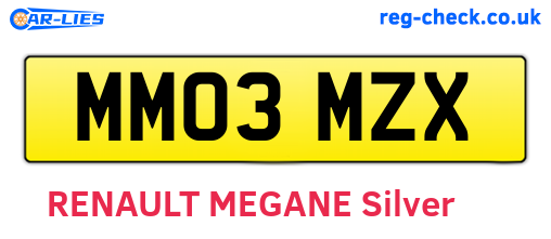MM03MZX are the vehicle registration plates.