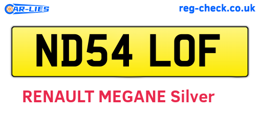 ND54LOF are the vehicle registration plates.