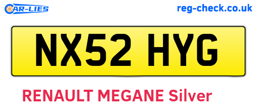 NX52HYG are the vehicle registration plates.
