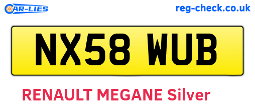 NX58WUB are the vehicle registration plates.