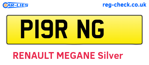 P19RNG are the vehicle registration plates.