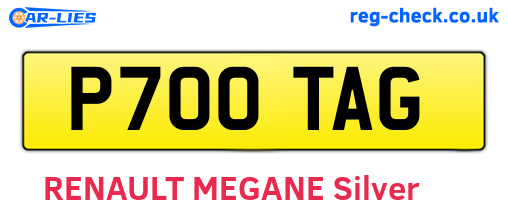P700TAG are the vehicle registration plates.