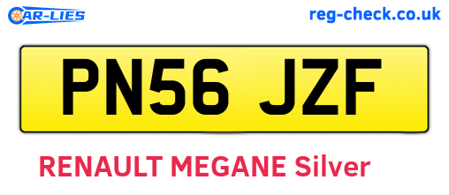 PN56JZF are the vehicle registration plates.