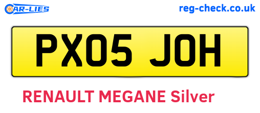 PX05JOH are the vehicle registration plates.