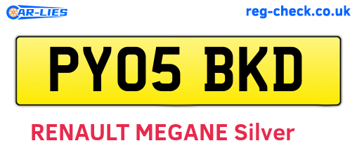PY05BKD are the vehicle registration plates.
