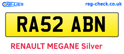 RA52ABN are the vehicle registration plates.