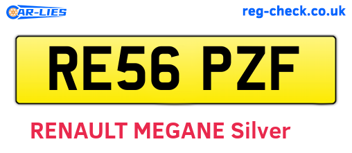 RE56PZF are the vehicle registration plates.