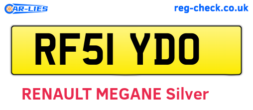 RF51YDO are the vehicle registration plates.