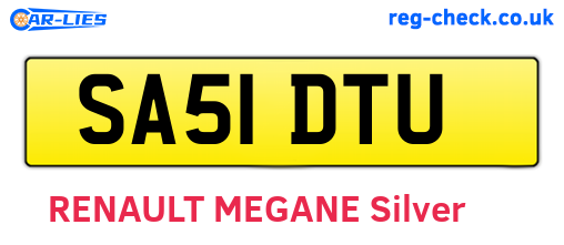 SA51DTU are the vehicle registration plates.