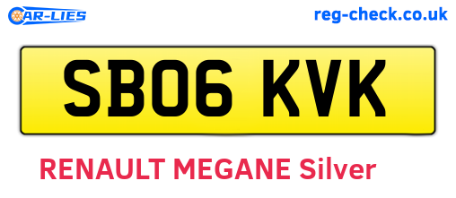 SB06KVK are the vehicle registration plates.