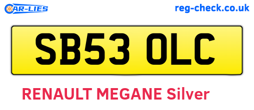 SB53OLC are the vehicle registration plates.