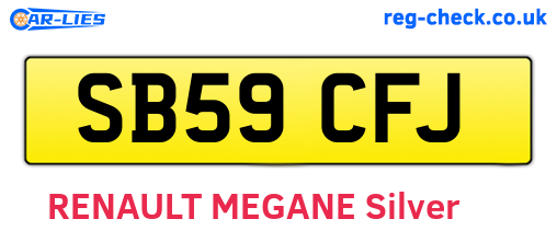 SB59CFJ are the vehicle registration plates.
