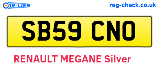 SB59CNO are the vehicle registration plates.