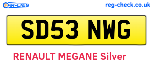 SD53NWG are the vehicle registration plates.