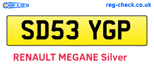 SD53YGP are the vehicle registration plates.