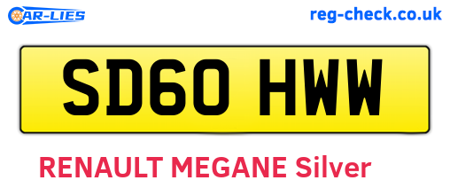 SD60HWW are the vehicle registration plates.
