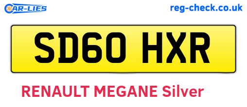 SD60HXR are the vehicle registration plates.