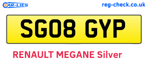 SG08GYP are the vehicle registration plates.