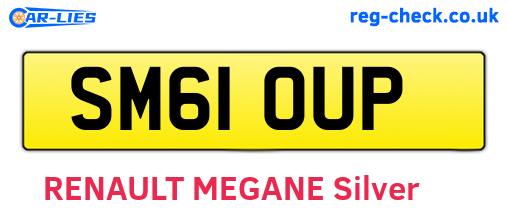 SM61OUP are the vehicle registration plates.