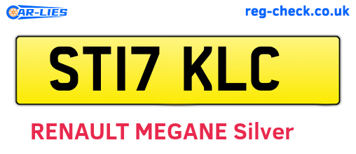 ST17KLC are the vehicle registration plates.