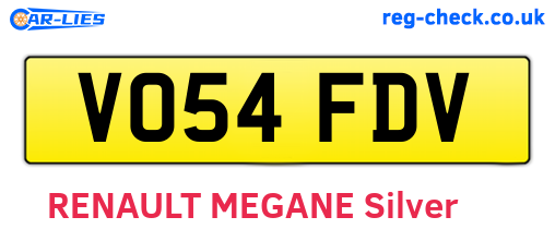 VO54FDV are the vehicle registration plates.