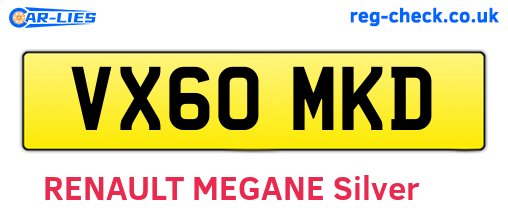 VX60MKD are the vehicle registration plates.