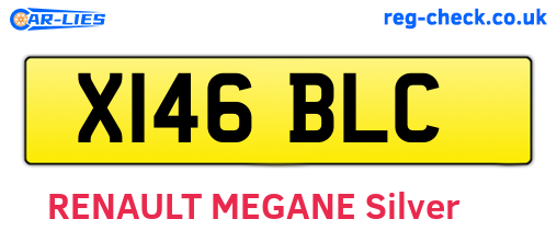 X146BLC are the vehicle registration plates.