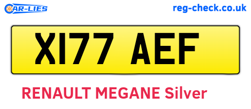 X177AEF are the vehicle registration plates.
