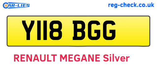 Y118BGG are the vehicle registration plates.