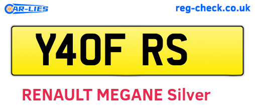 Y40FRS are the vehicle registration plates.