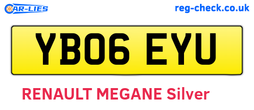 YB06EYU are the vehicle registration plates.