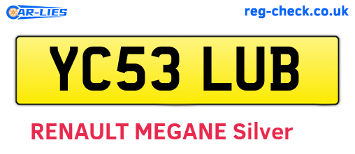 YC53LUB are the vehicle registration plates.