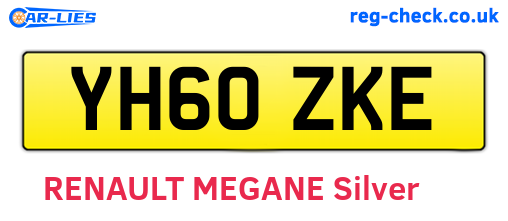 YH60ZKE are the vehicle registration plates.