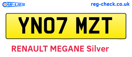YN07MZT are the vehicle registration plates.