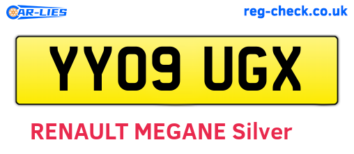YY09UGX are the vehicle registration plates.