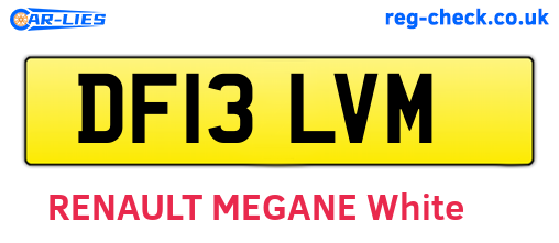 DF13LVM are the vehicle registration plates.