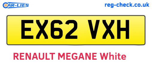 EX62VXH are the vehicle registration plates.