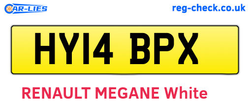 HY14BPX are the vehicle registration plates.