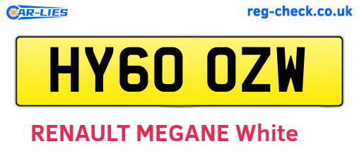 HY60OZW are the vehicle registration plates.
