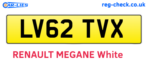 LV62TVX are the vehicle registration plates.