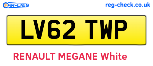 LV62TWP are the vehicle registration plates.