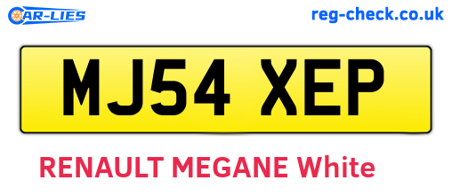 MJ54XEP are the vehicle registration plates.
