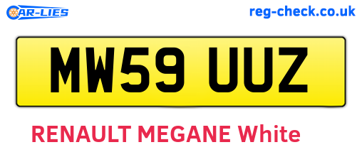 MW59UUZ are the vehicle registration plates.